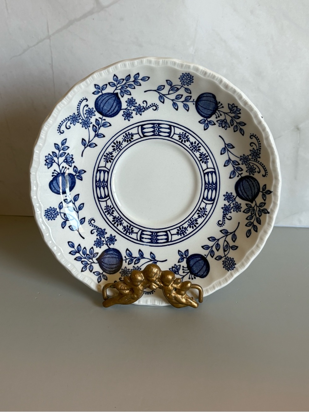 6” Enoch Wedgwood Blue Heritage Saucer